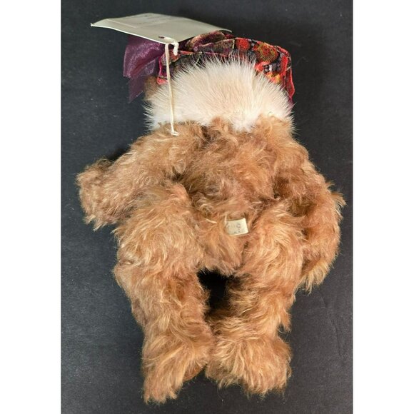 Sersha Jointed Teddy "Bonnie" Bear Serieta Harrell Mohair Fur Scarf Velvet Hat - Picture 10 of 13